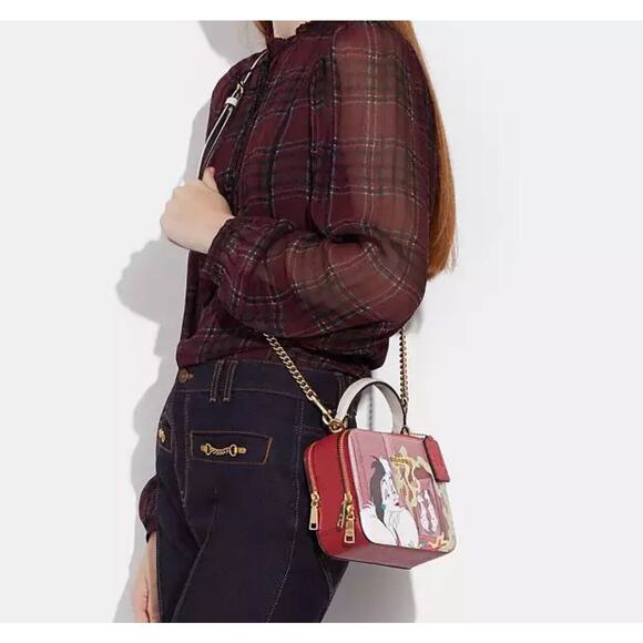 SOLD OUT Disney x Coach Box Crossbody Bag in Cruella from 101 Dalmatians - Picture 5 of 6